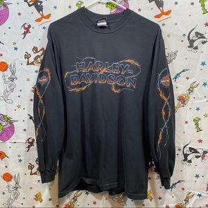 Vintage Harley Davidson flaming barbed wire shirt
